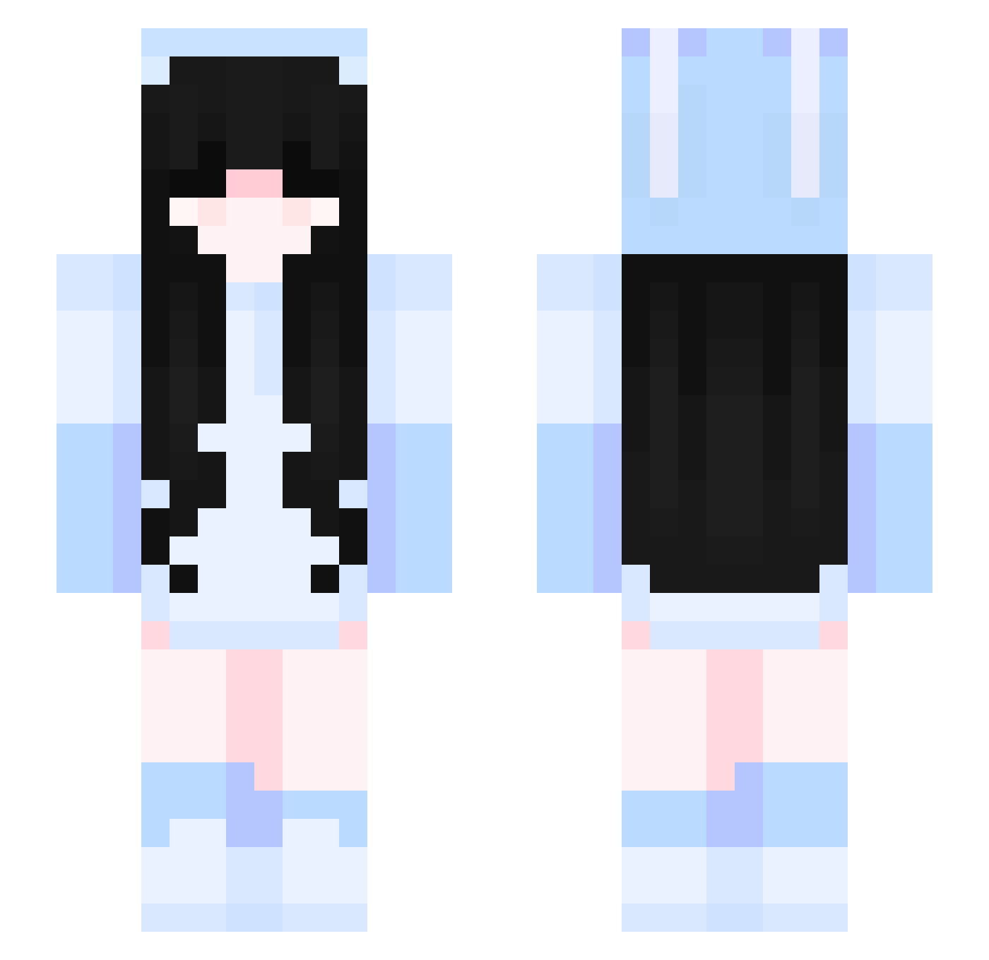 seragrey Minecraft skin, front and back view