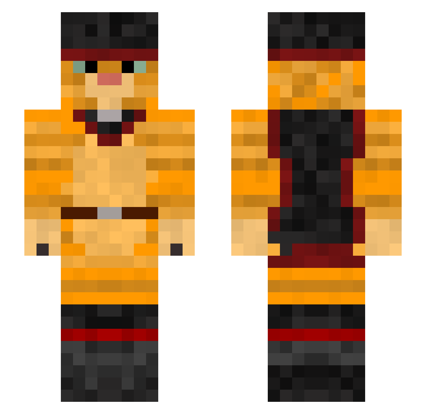 1arq Minecraft skin, front and back view