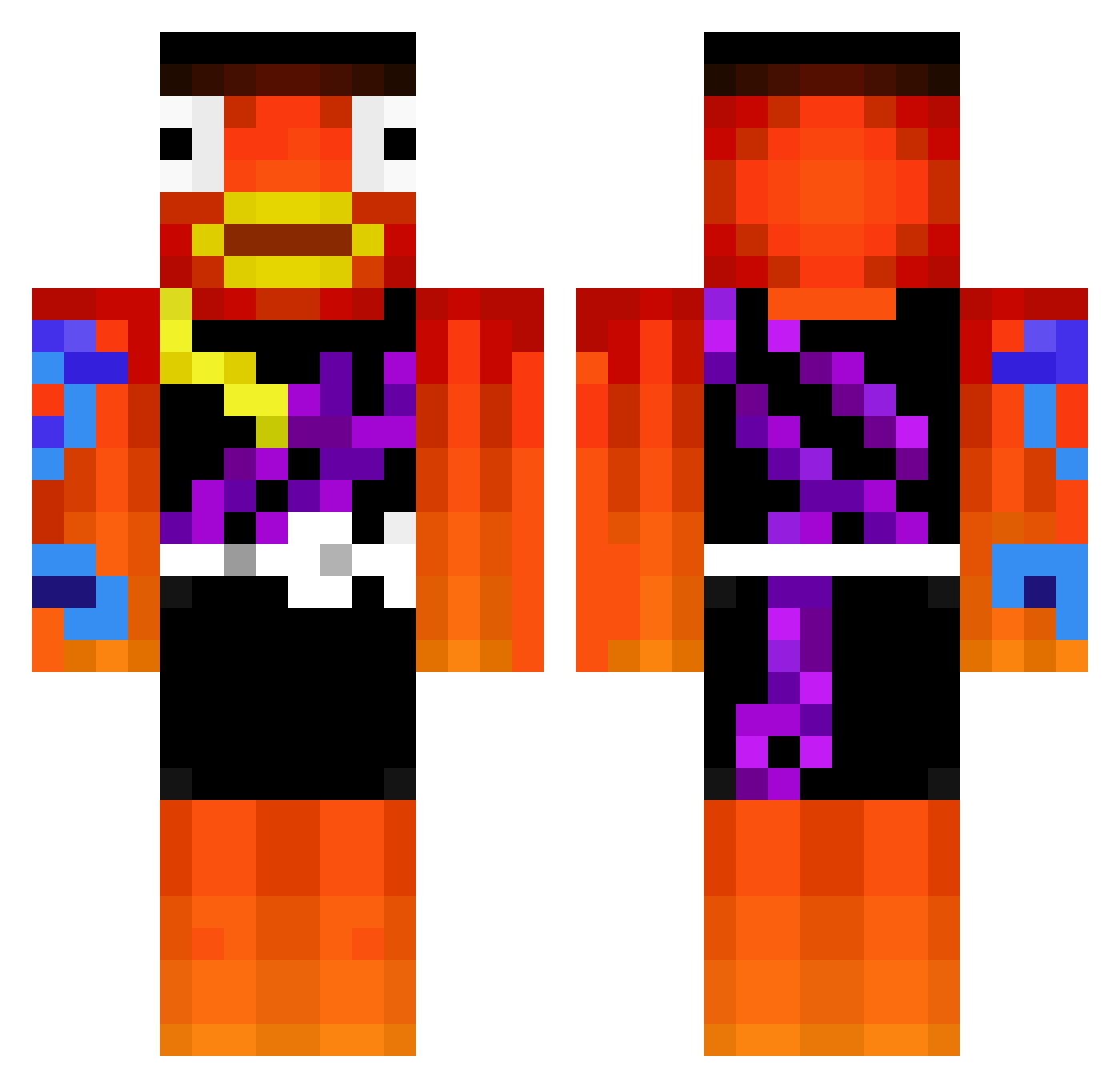 xQlusiveLetsPlay Minecraft skin, front and back view
