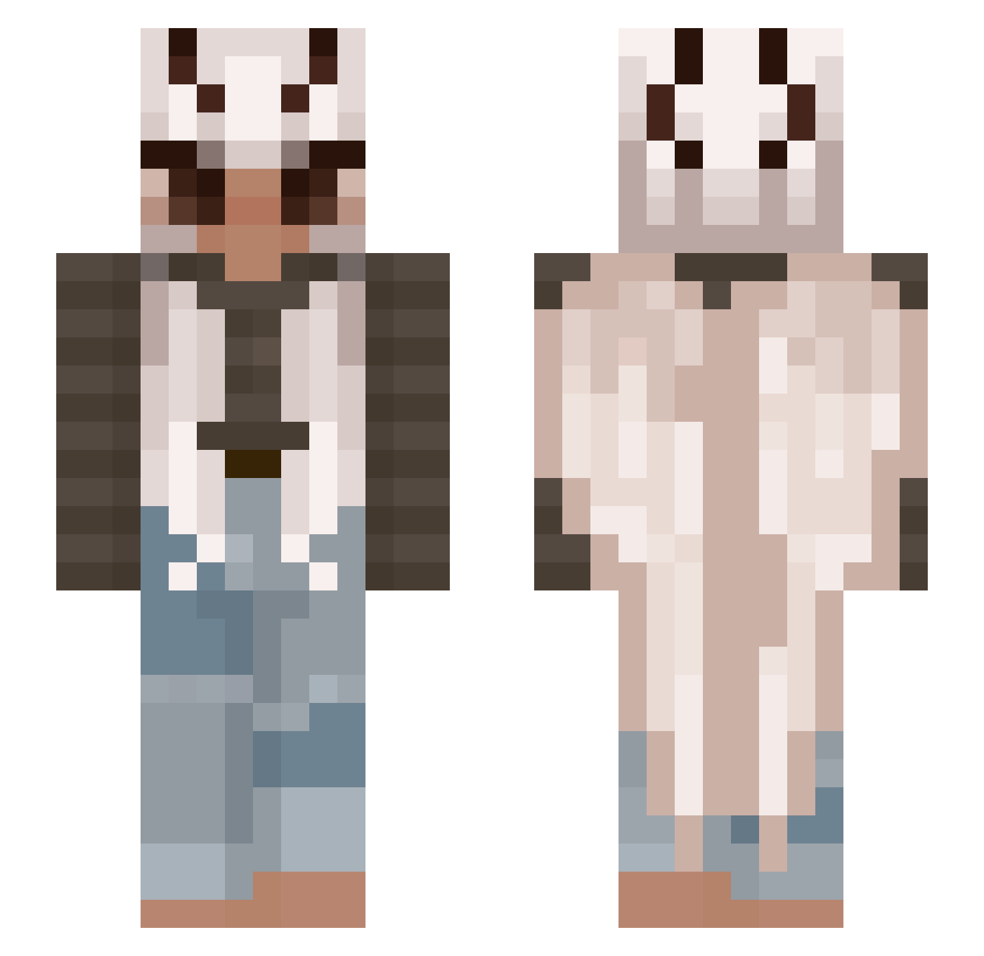 Mothaboo Minecraft skin, front and back view