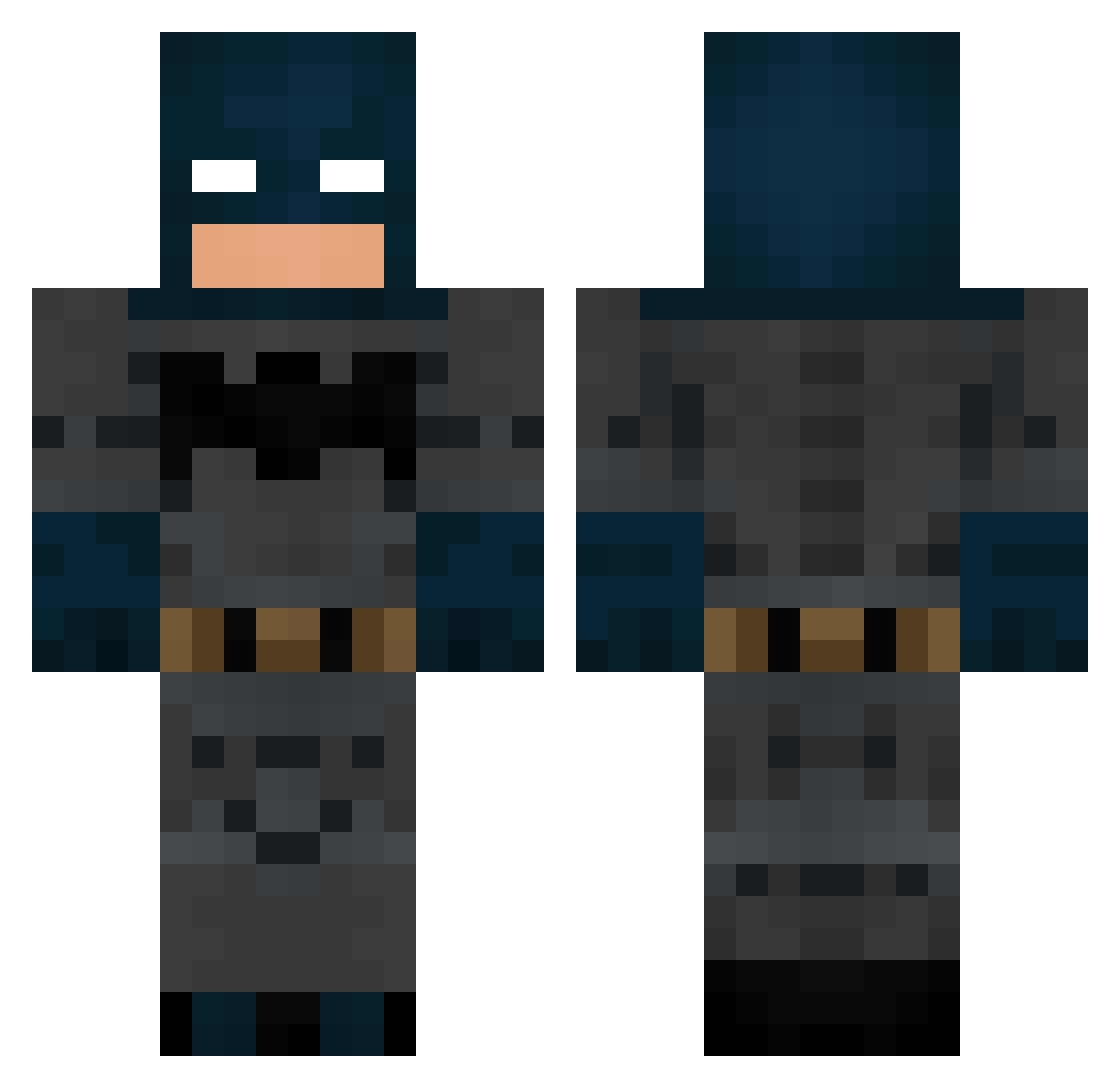 Kingfere Minecraft skin, front and back view
