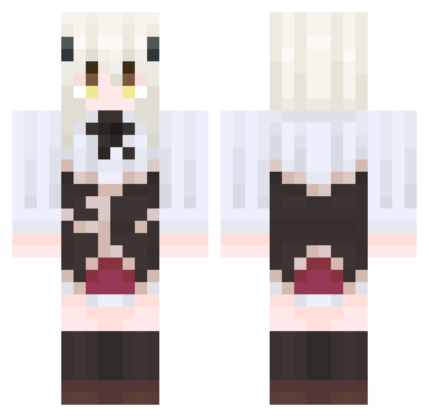 mlt1127 Minecraft skin, front and back view