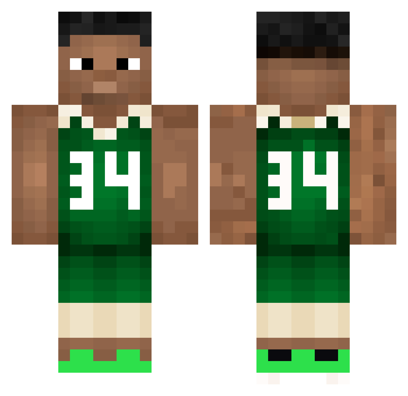 MikaderG Minecraft skin, front and back view