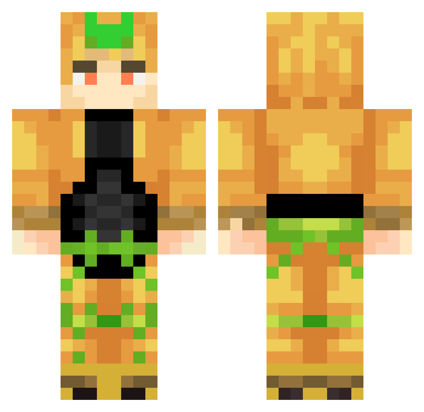 Nul0Bowling Minecraft skin, front and back view