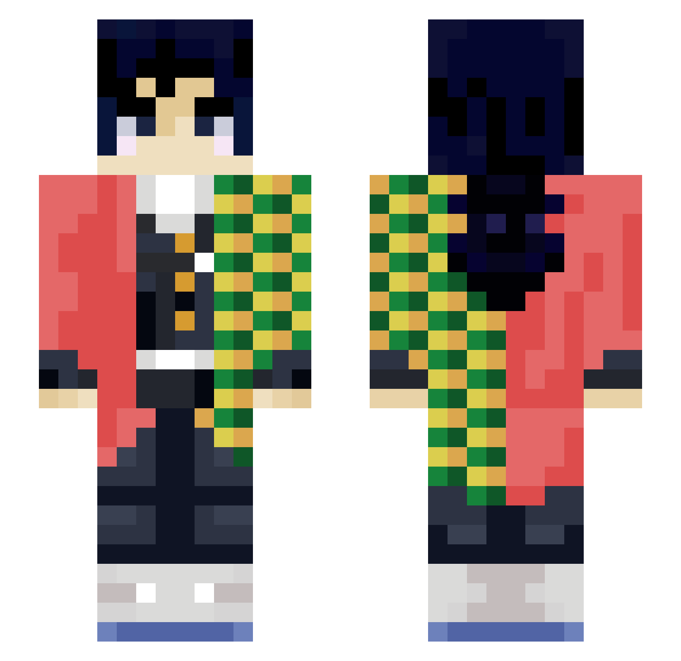 Tokyo_Kaze Minecraft skin, front and back view
