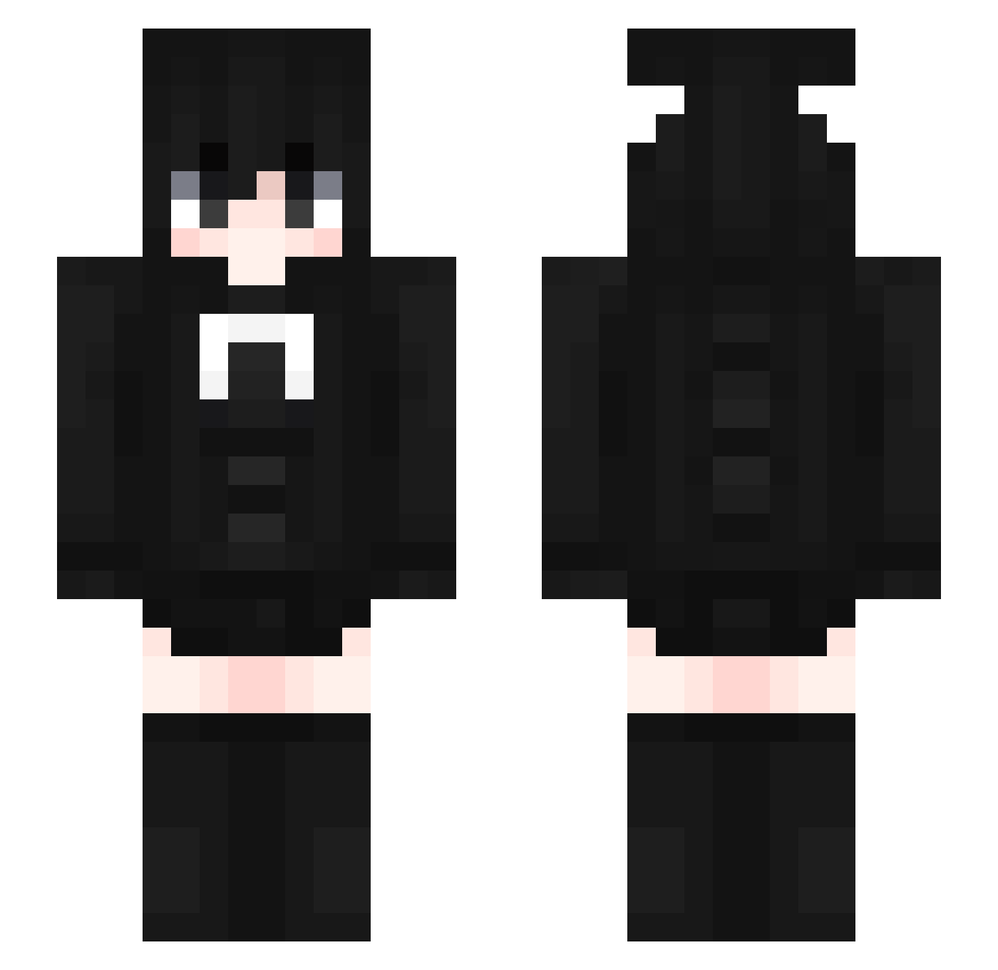 WinterEna Minecraft skin, front and back view