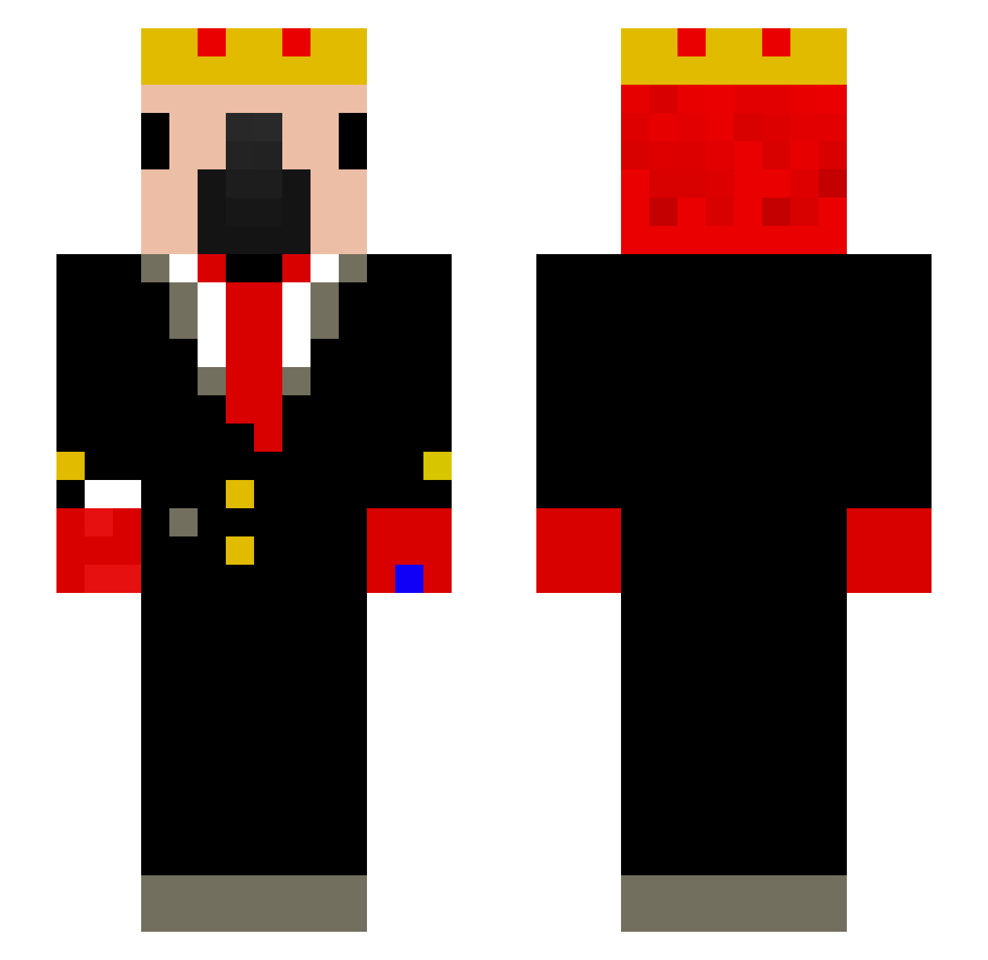 CruzR10 Minecraft skin, front and back view