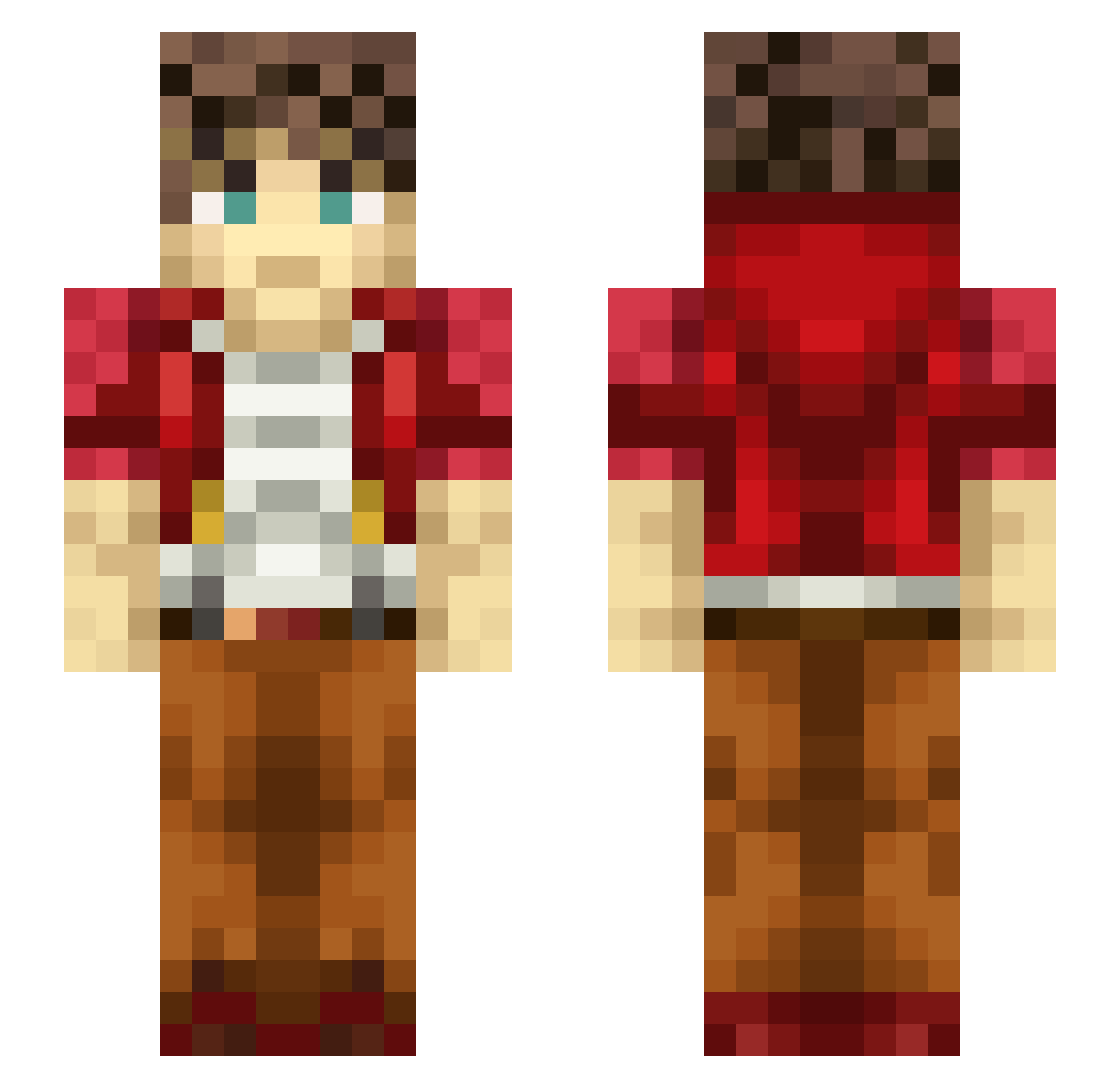 BackstabMC Minecraft skin, front and back view