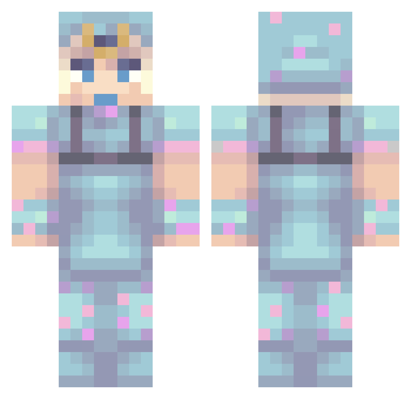 H1ddxn Minecraft skin, front and back view