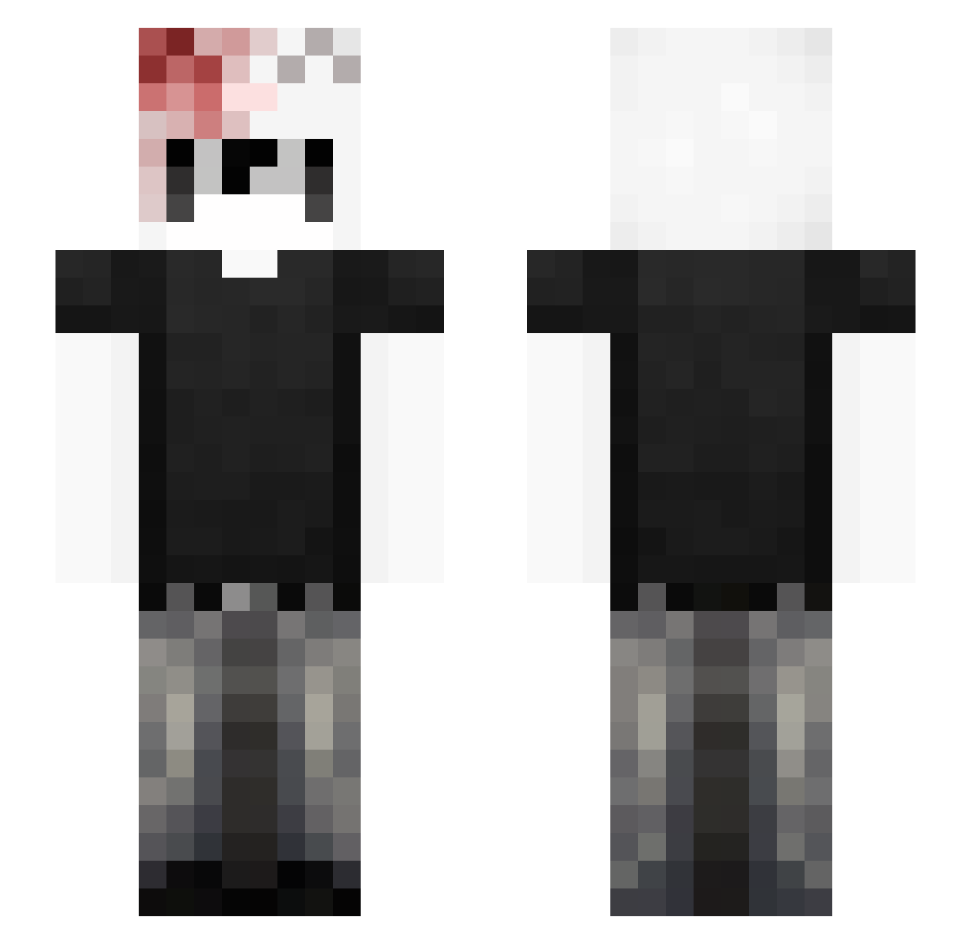 basxra Minecraft skin, front and back view