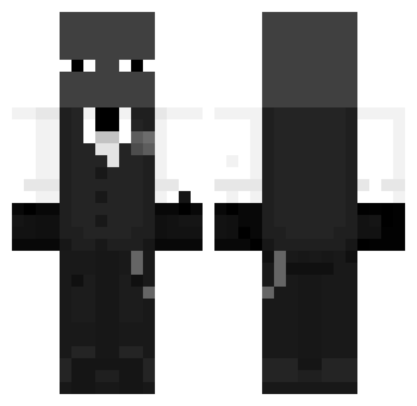 Riixx Minecraft skin, front and back view
