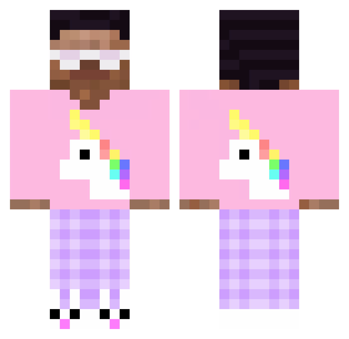 PremiCaldim Minecraft skin, front and back view