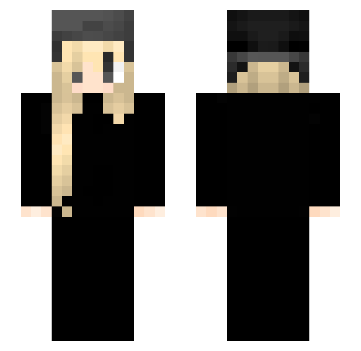 tyushla Minecraft skin, front and back view