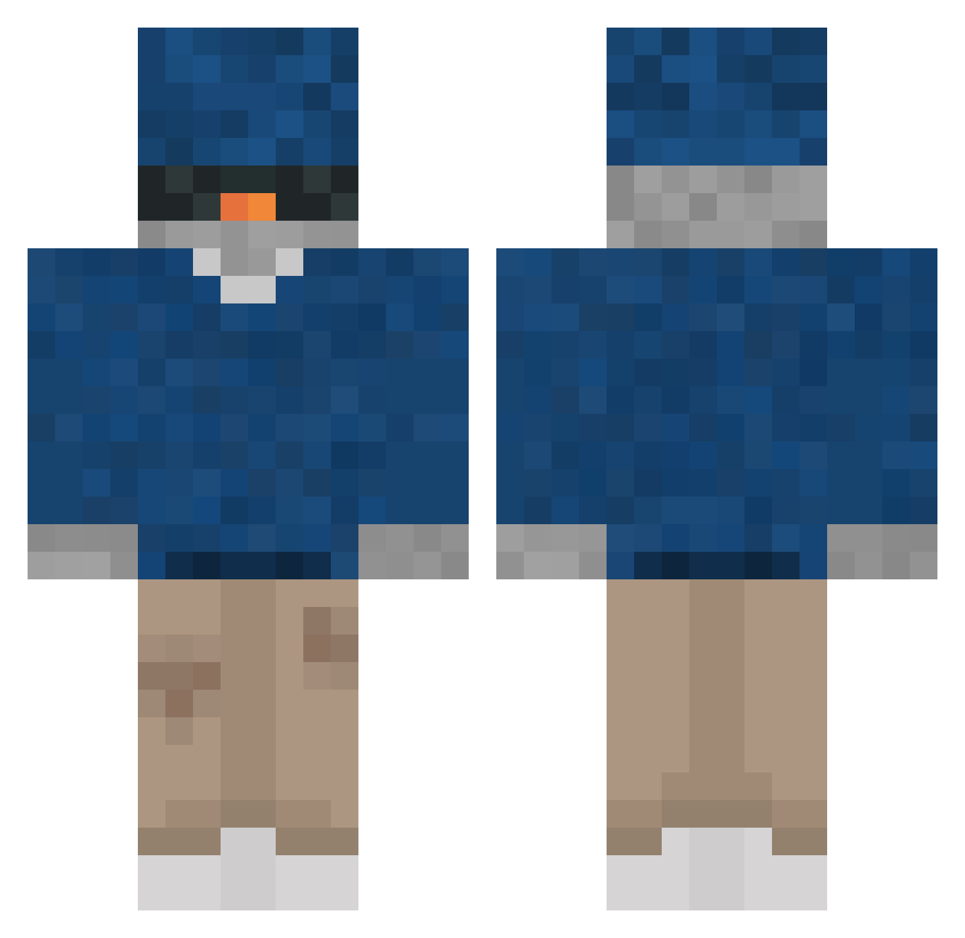 Hepote Minecraft skin, front and back view