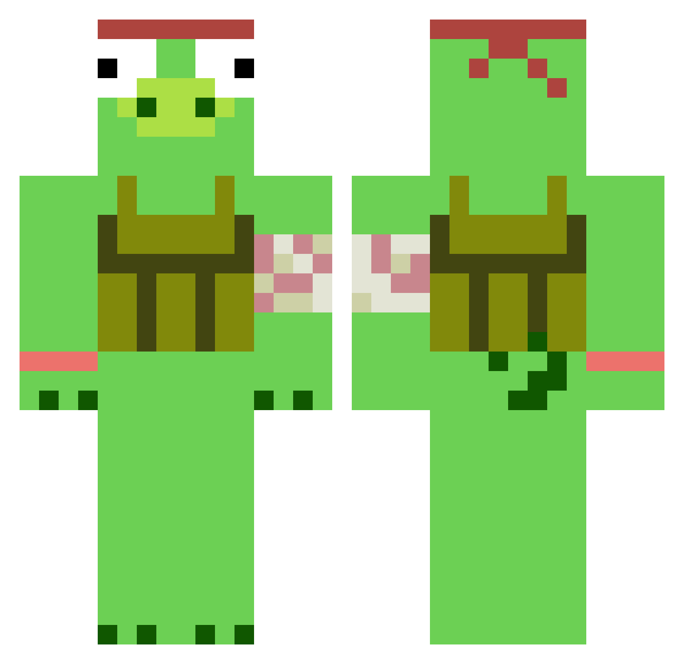 Fuvlo Minecraft skin, front and back view