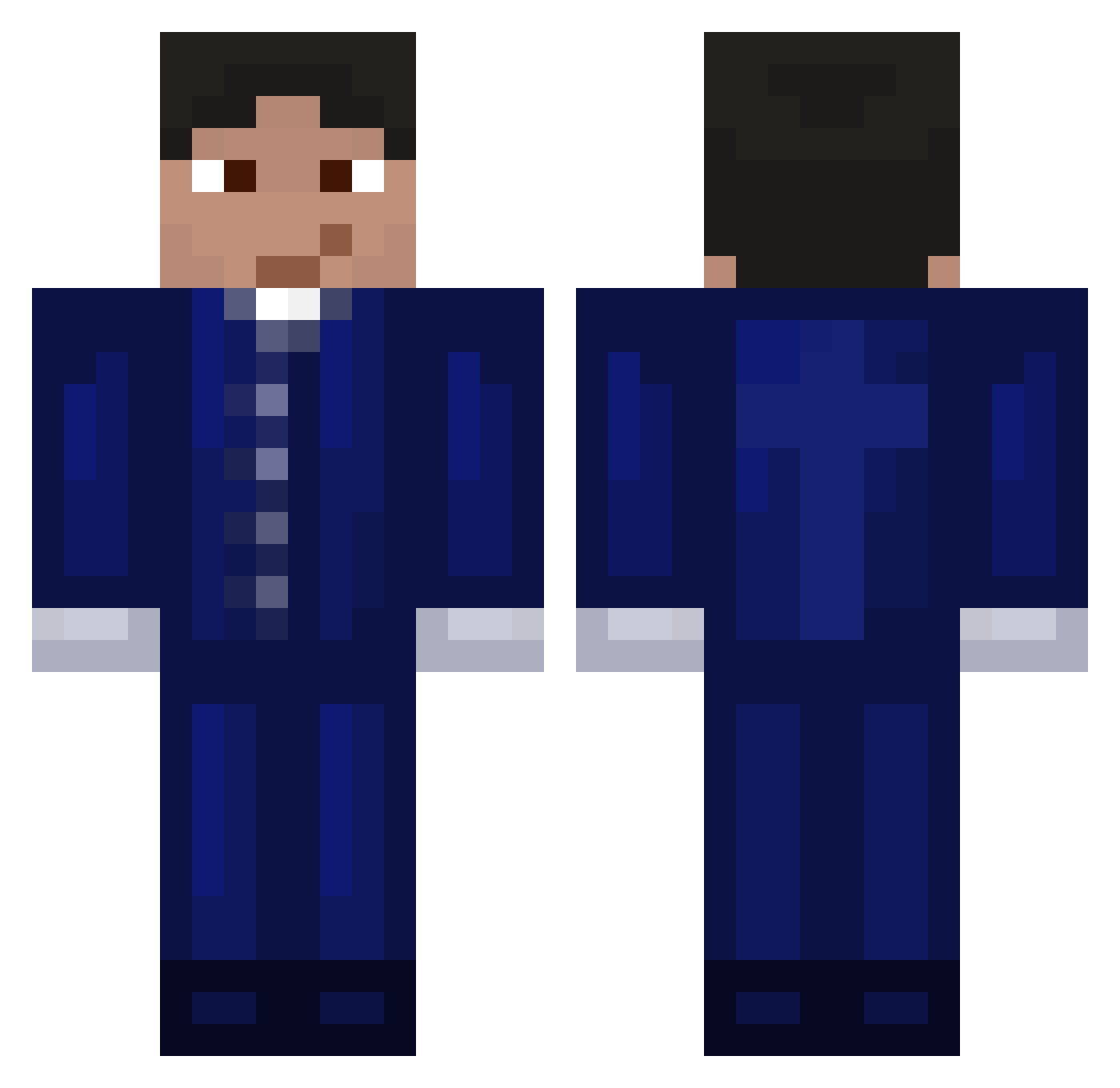 NehemiahTKnight Minecraft skin, front and back view