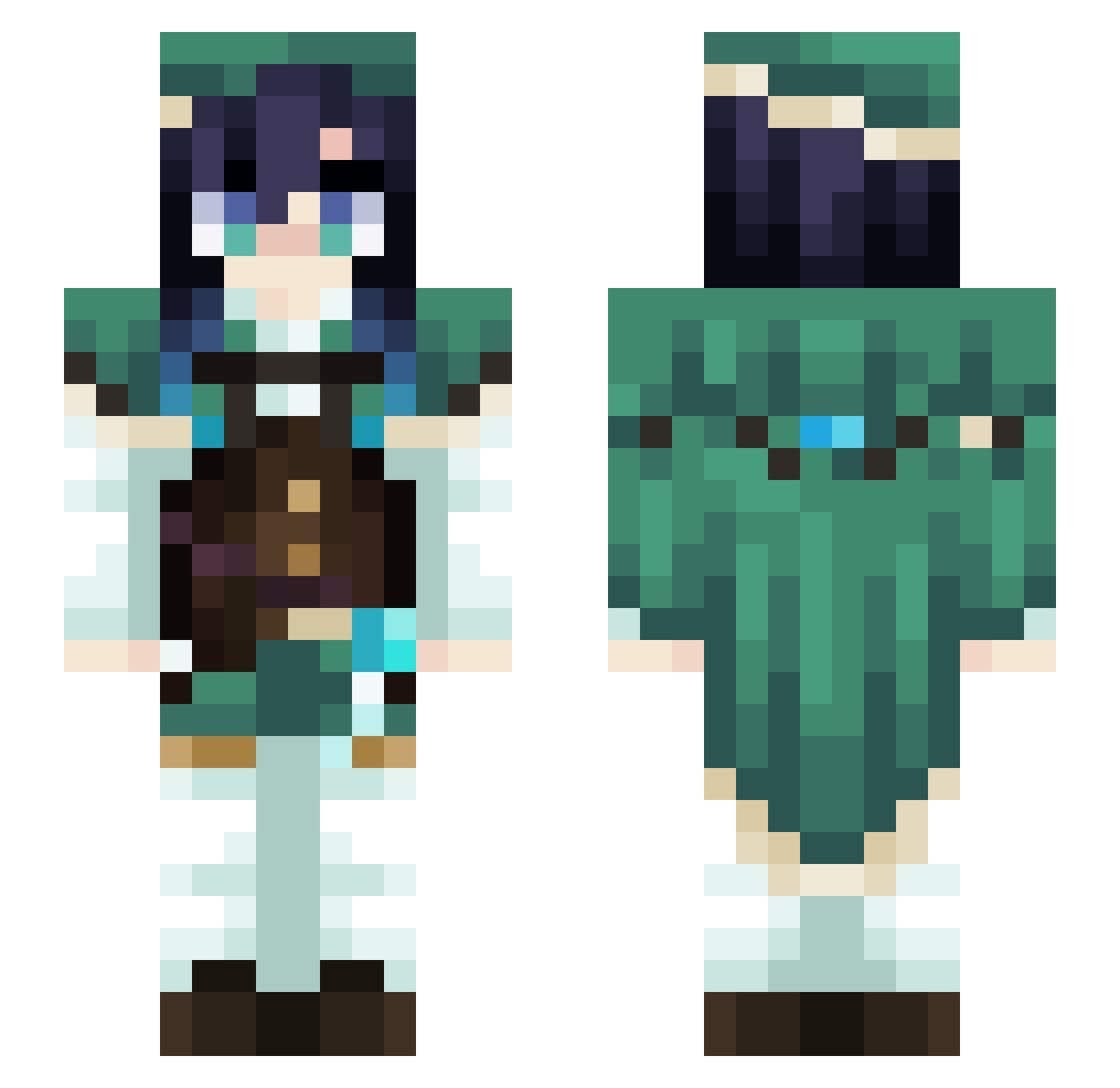 Amethyst0476 Minecraft skin, front and back view