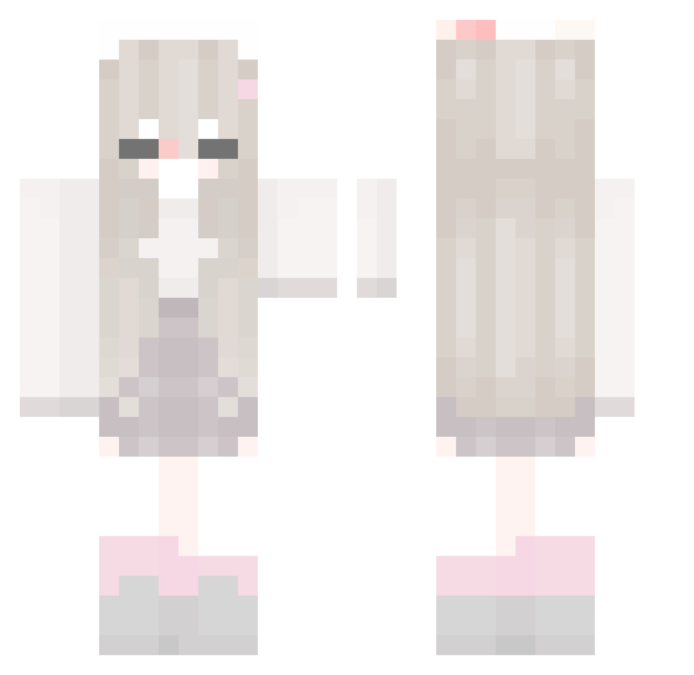 SunsetChara Minecraft skin, front and back view