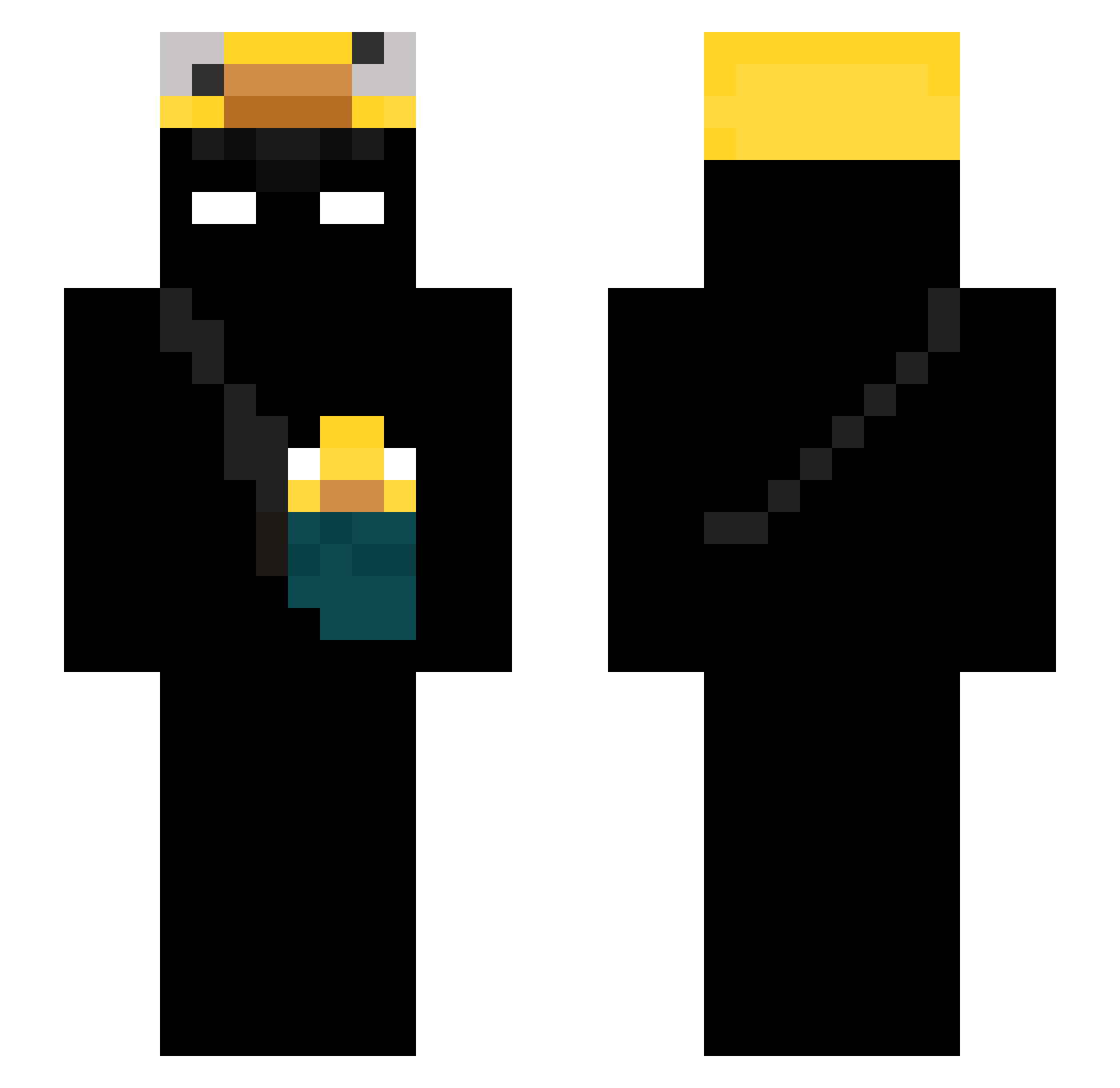 sznoir Minecraft skin, front and back view