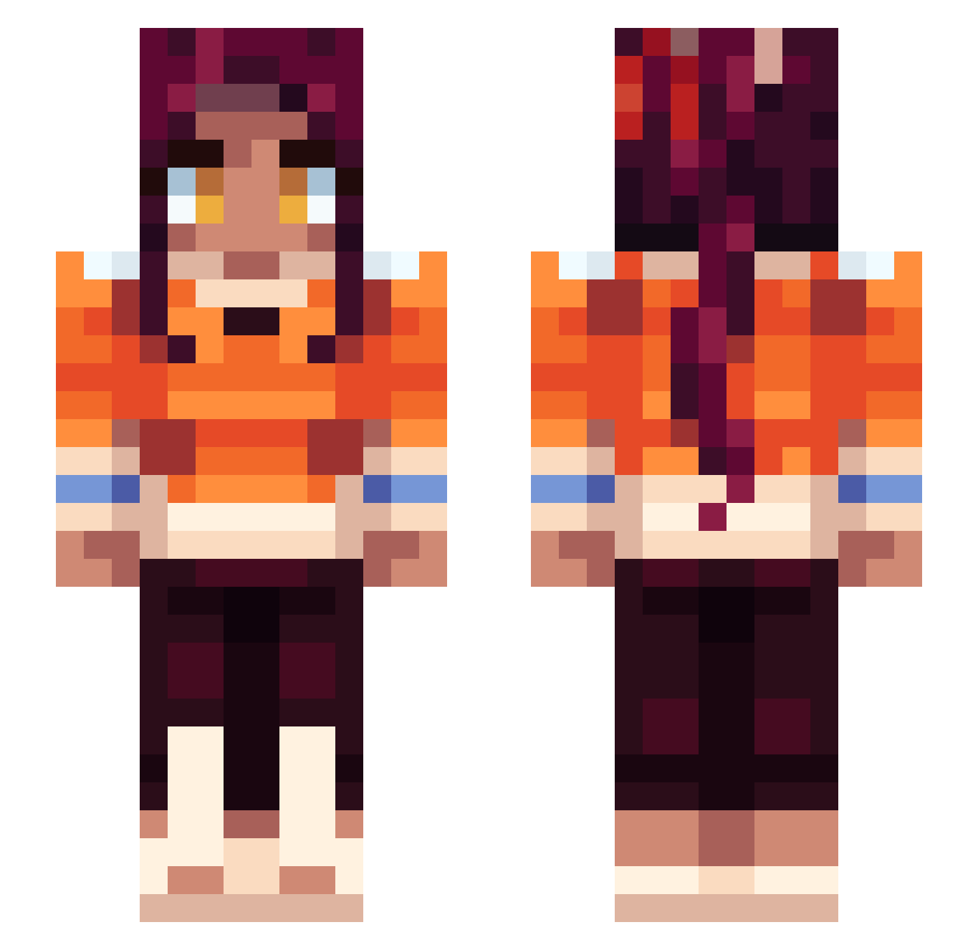 Lyunara Minecraft skin, front and back view