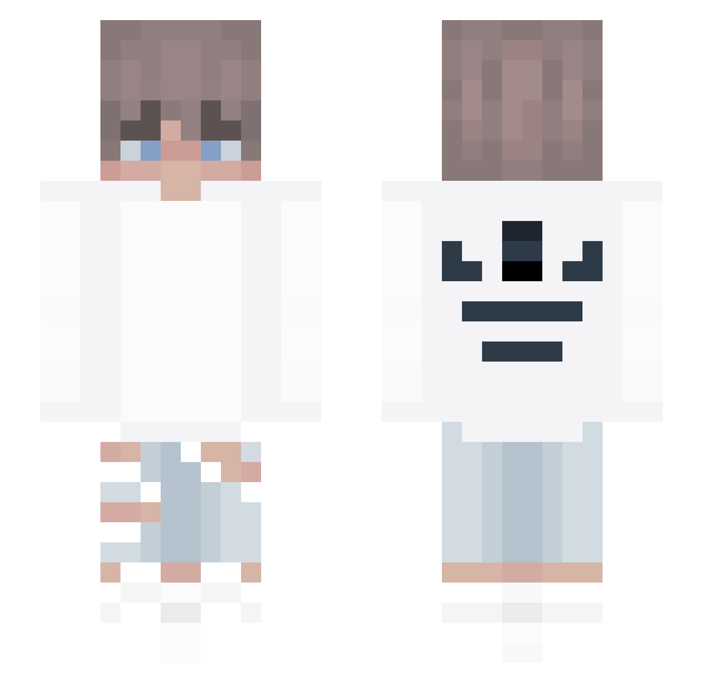 Zankslim Minecraft skin, front and back view