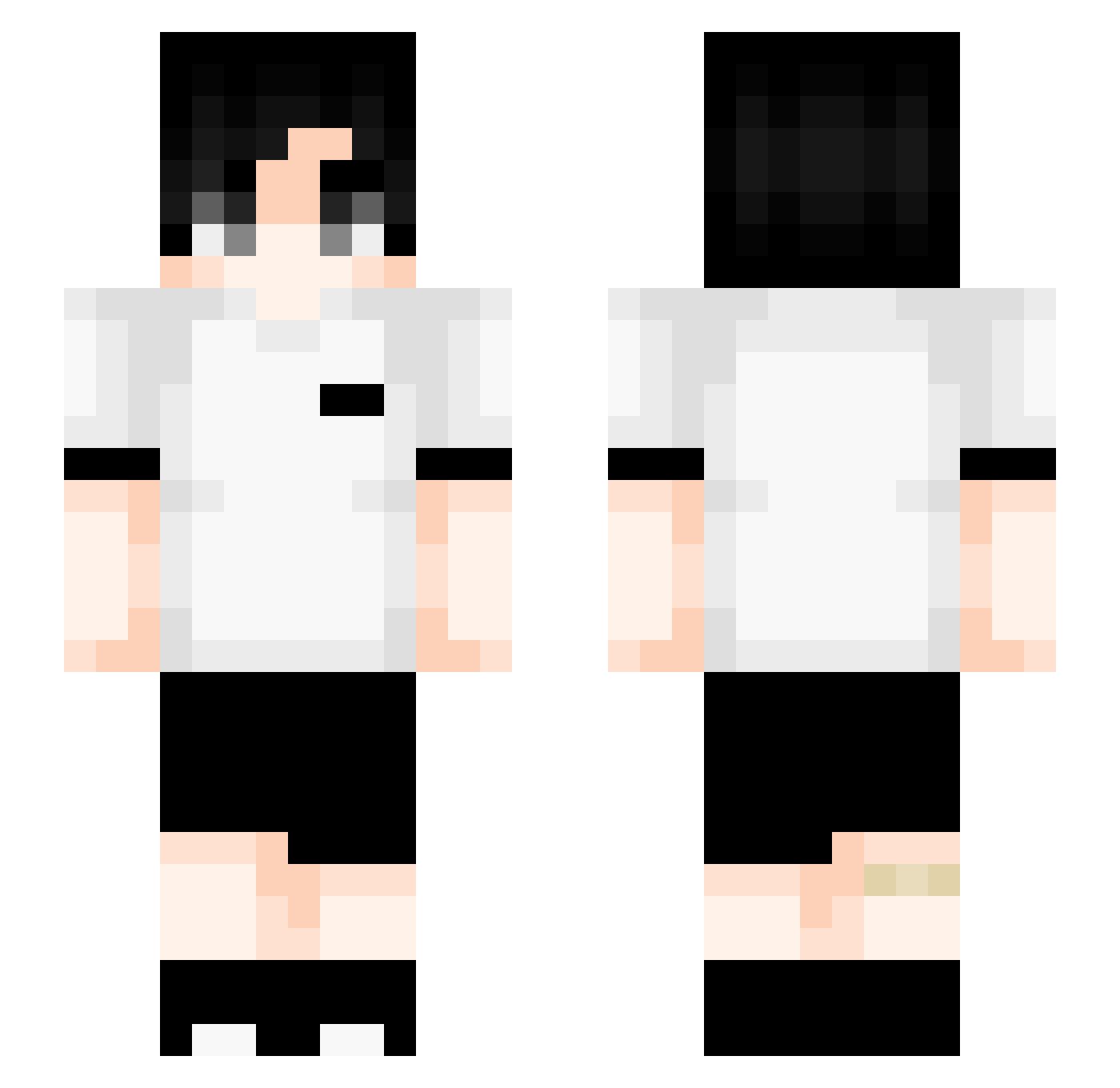 Harriette Minecraft skin, front and back view