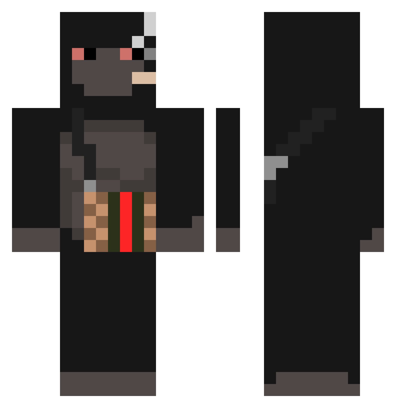 zU33 Minecraft skin, front and back view