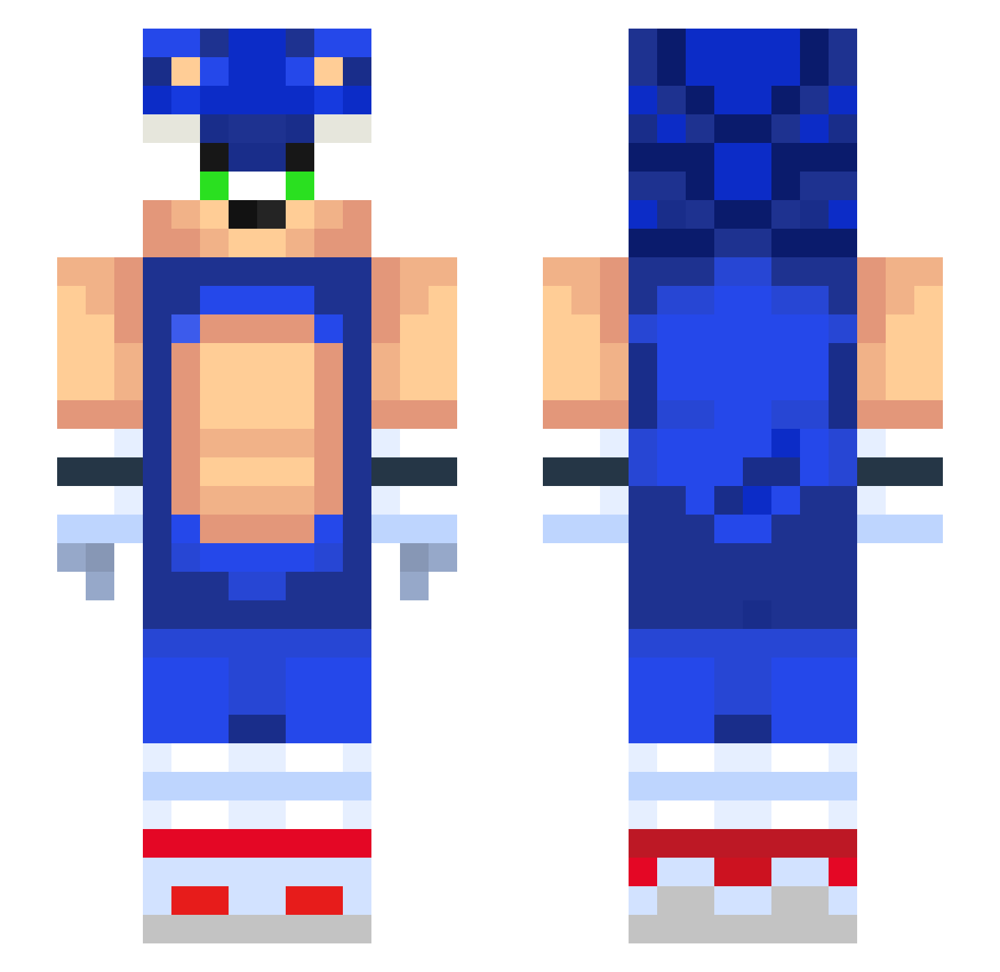 SonicExtreme456 Minecraft skin, front and back view