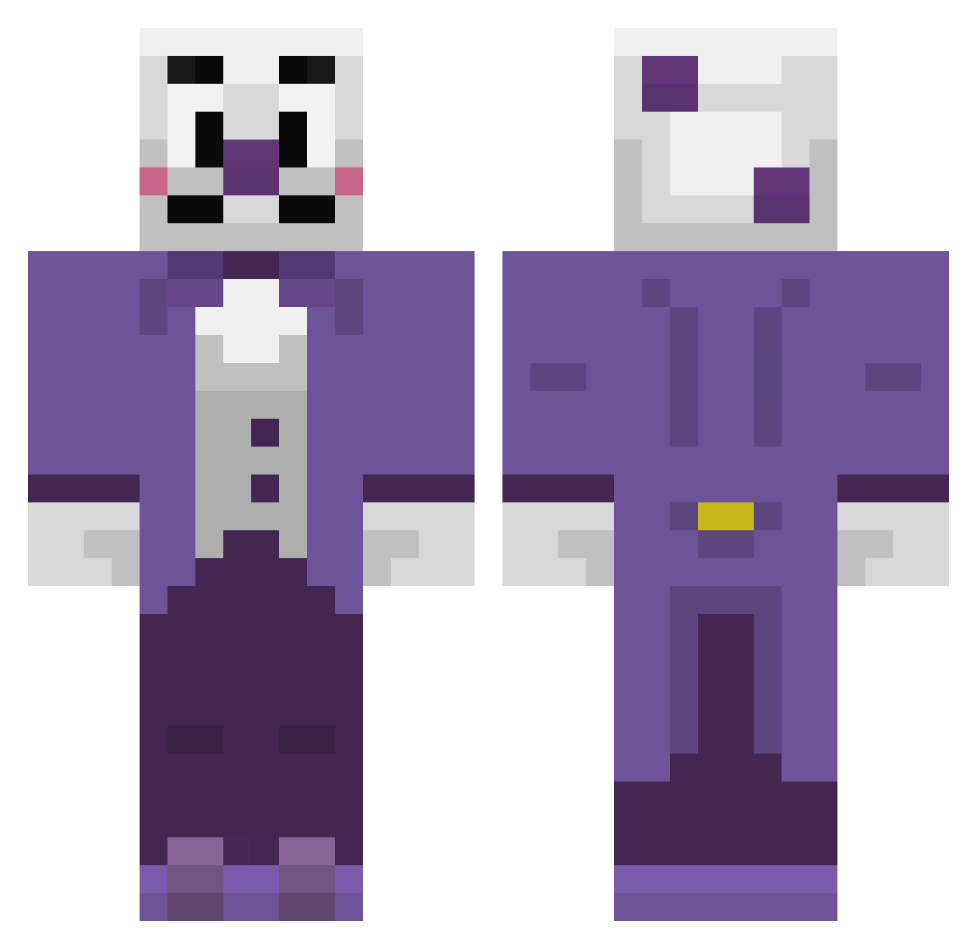 Scrawny_Davy Minecraft skin, front and back view