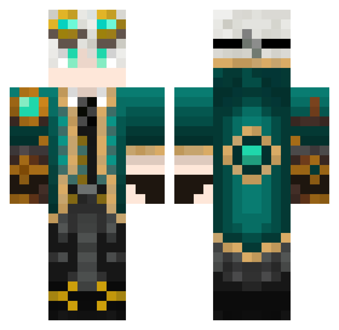 Mifunsen Minecraft skin, front and back view