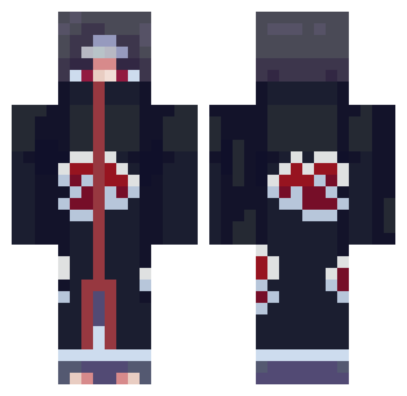 ReyBaco Minecraft skin, front and back view