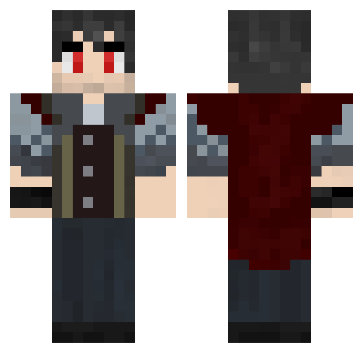 NormalWeevil292 Minecraft skin, front and back view