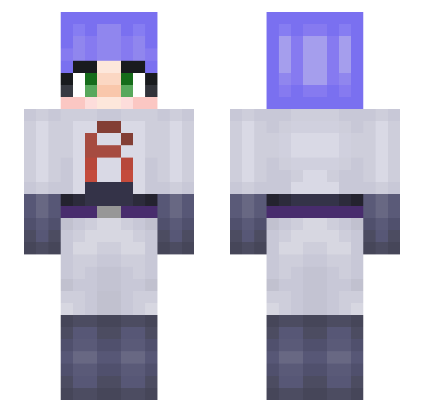 Ghost_locked_up Minecraft skin, front and back view