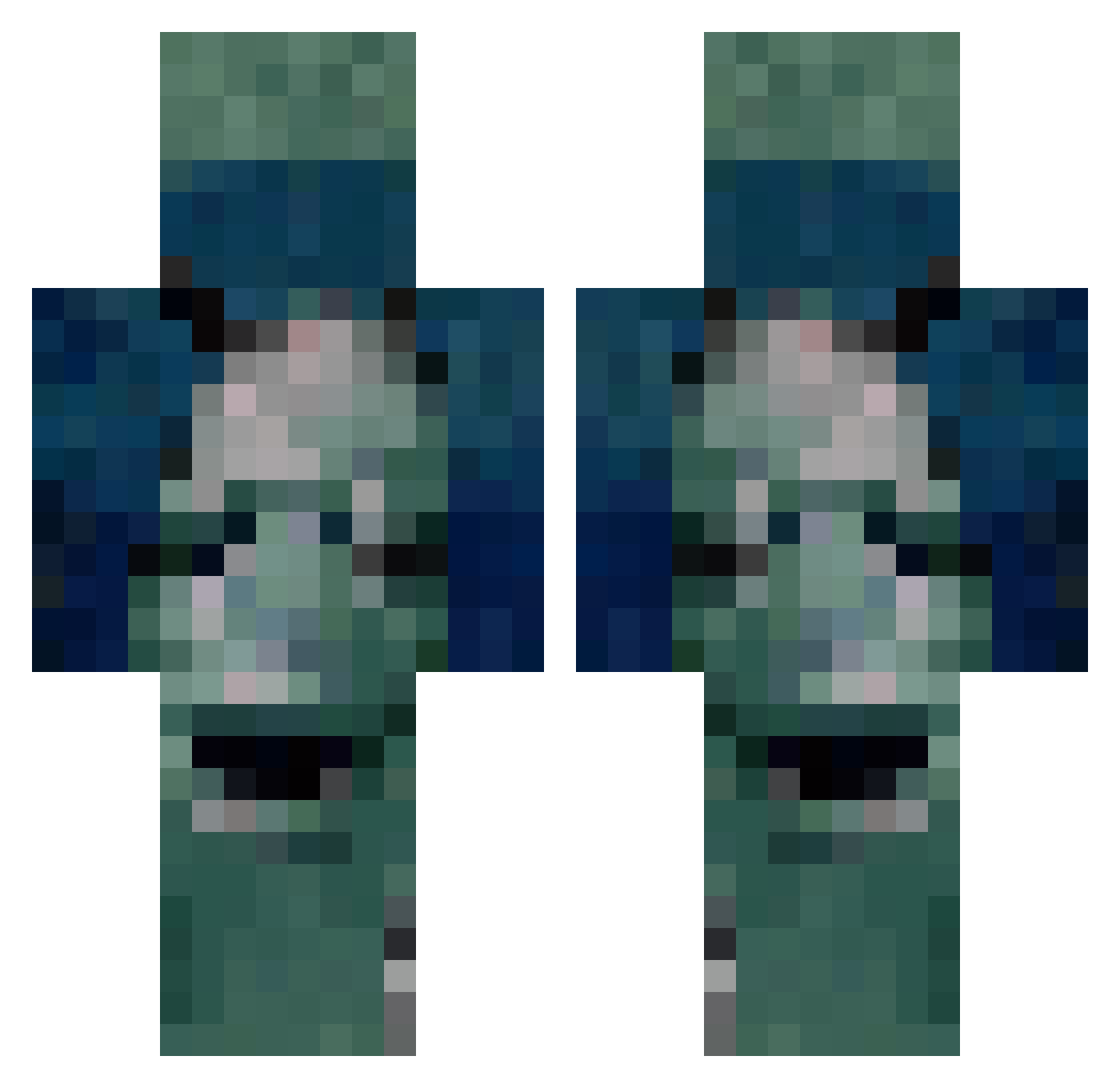 sl7g Minecraft skin, front and back view