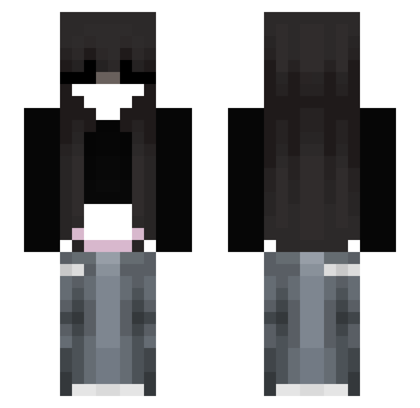 Stfve Minecraft skin, front and back view