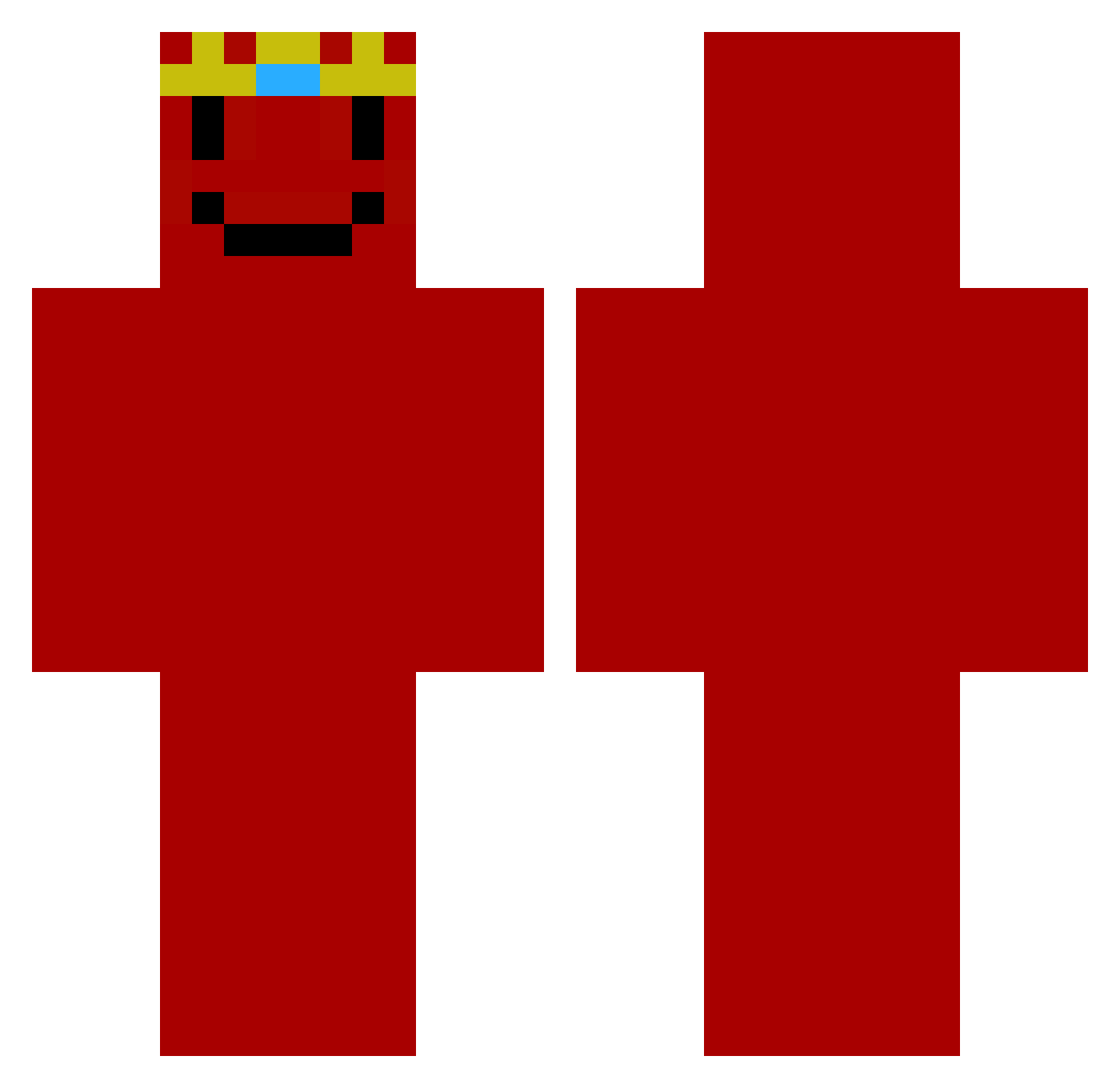 Sixdeadsoul Minecraft skin, front and back view