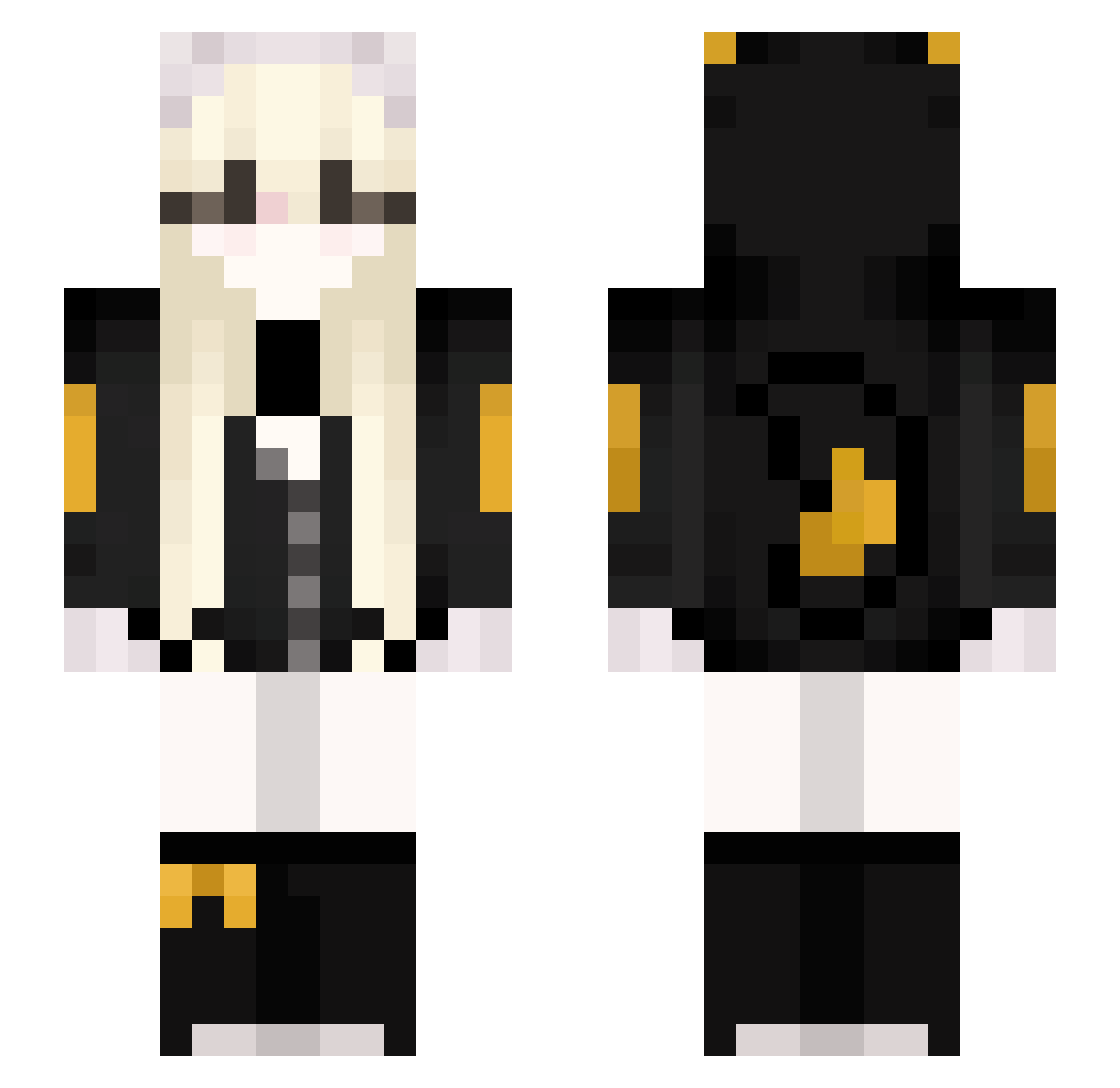 02lix Minecraft skin, front and back view