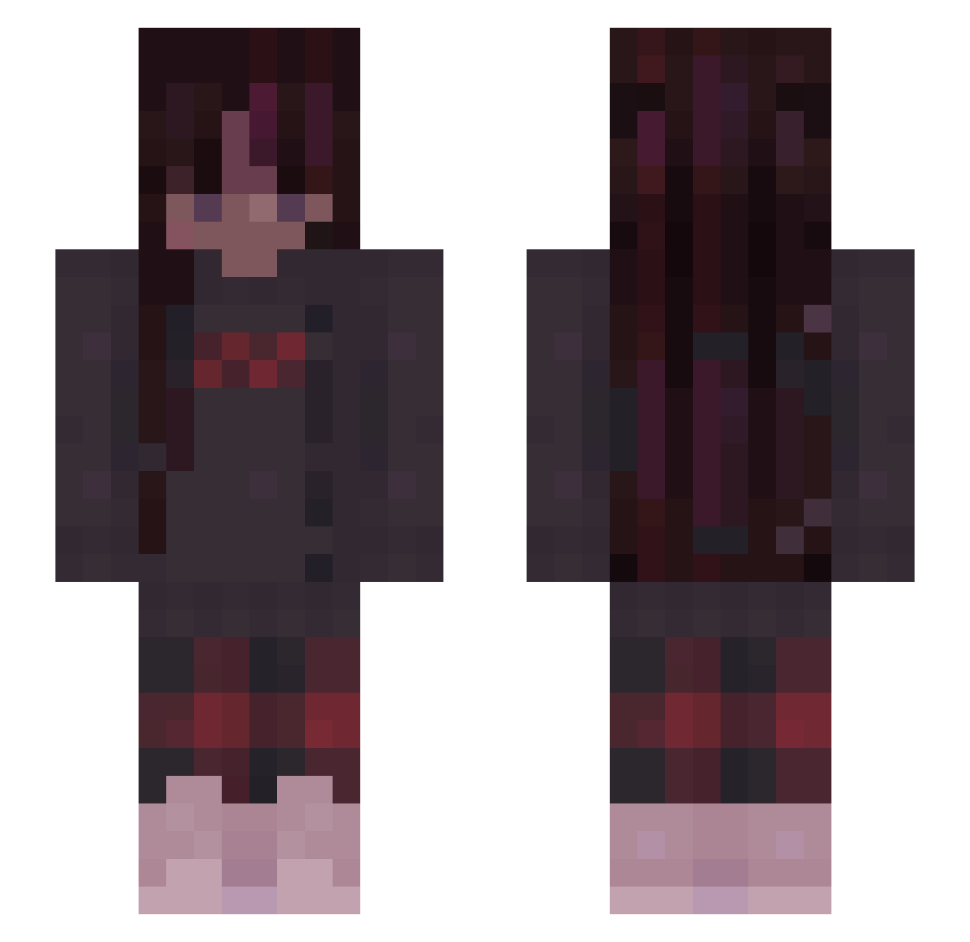 moonwolf596 Minecraft skin, front and back view