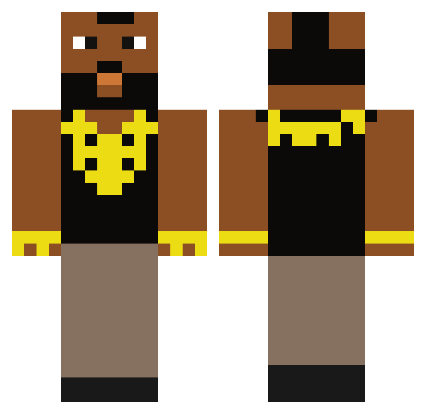 amadou Minecraft skin, front and back view