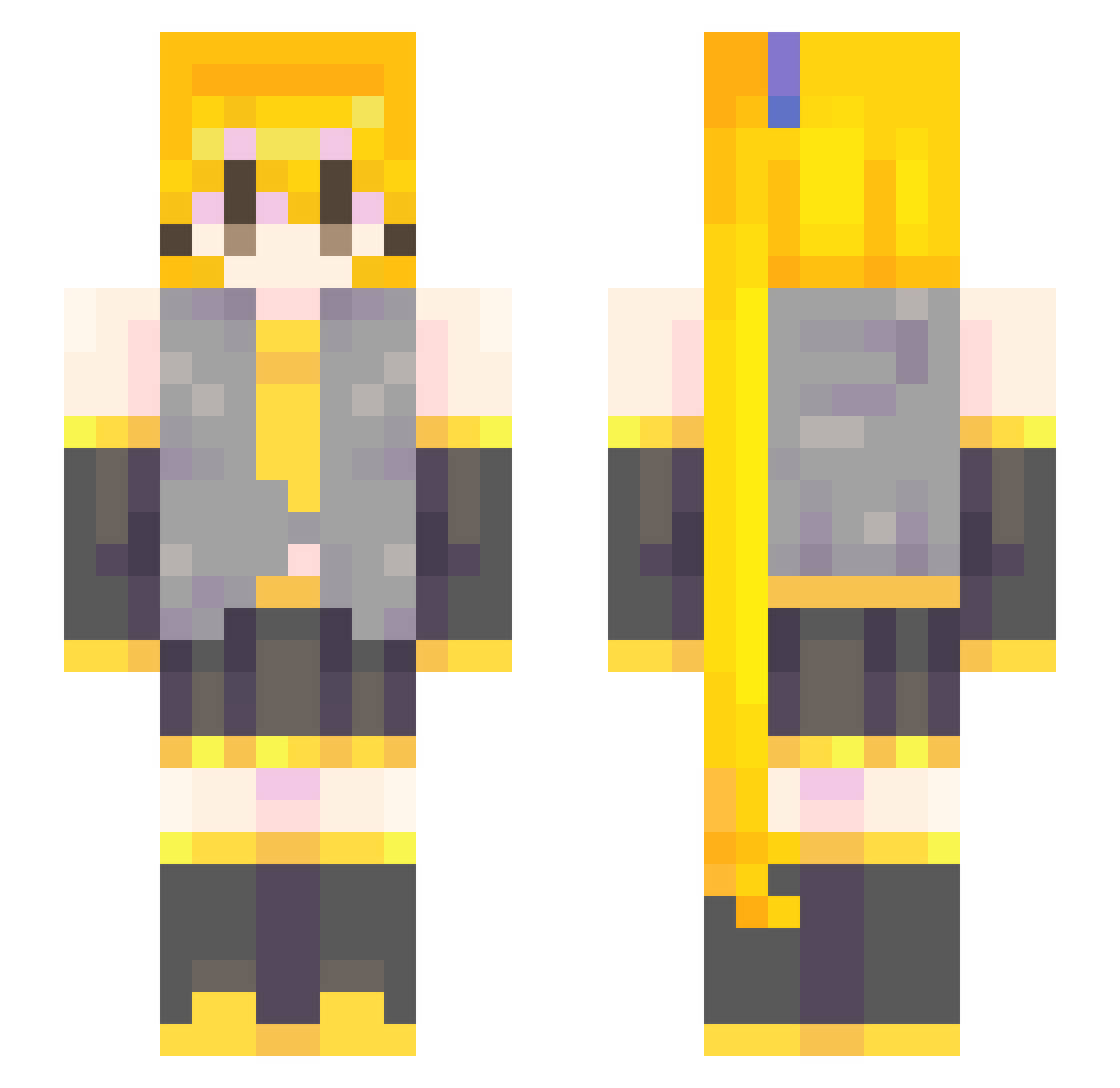 Paranormal_Cube Minecraft skin, front and back view