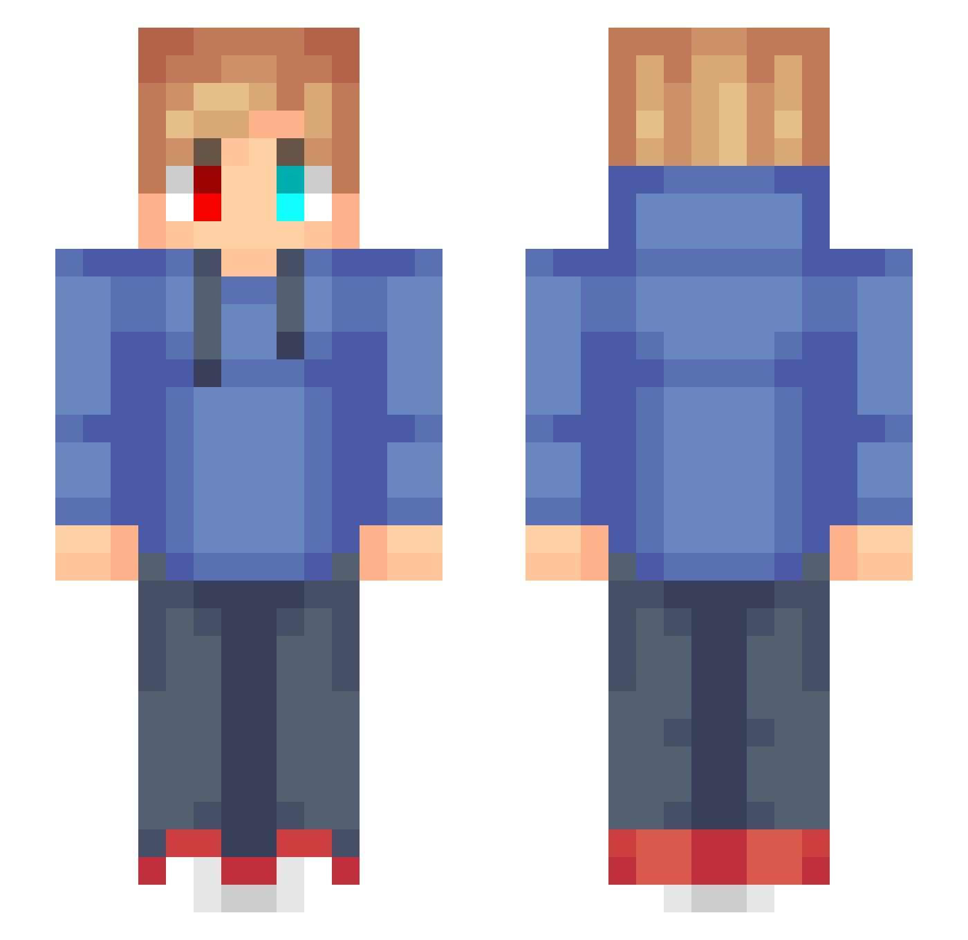 KAASANOVA Minecraft skin, front and back view