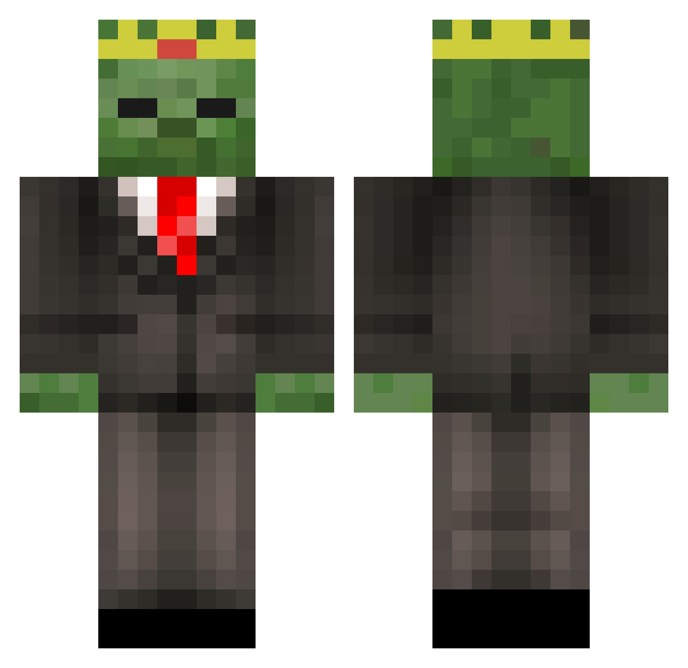 Worrcc Minecraft skin, front and back view