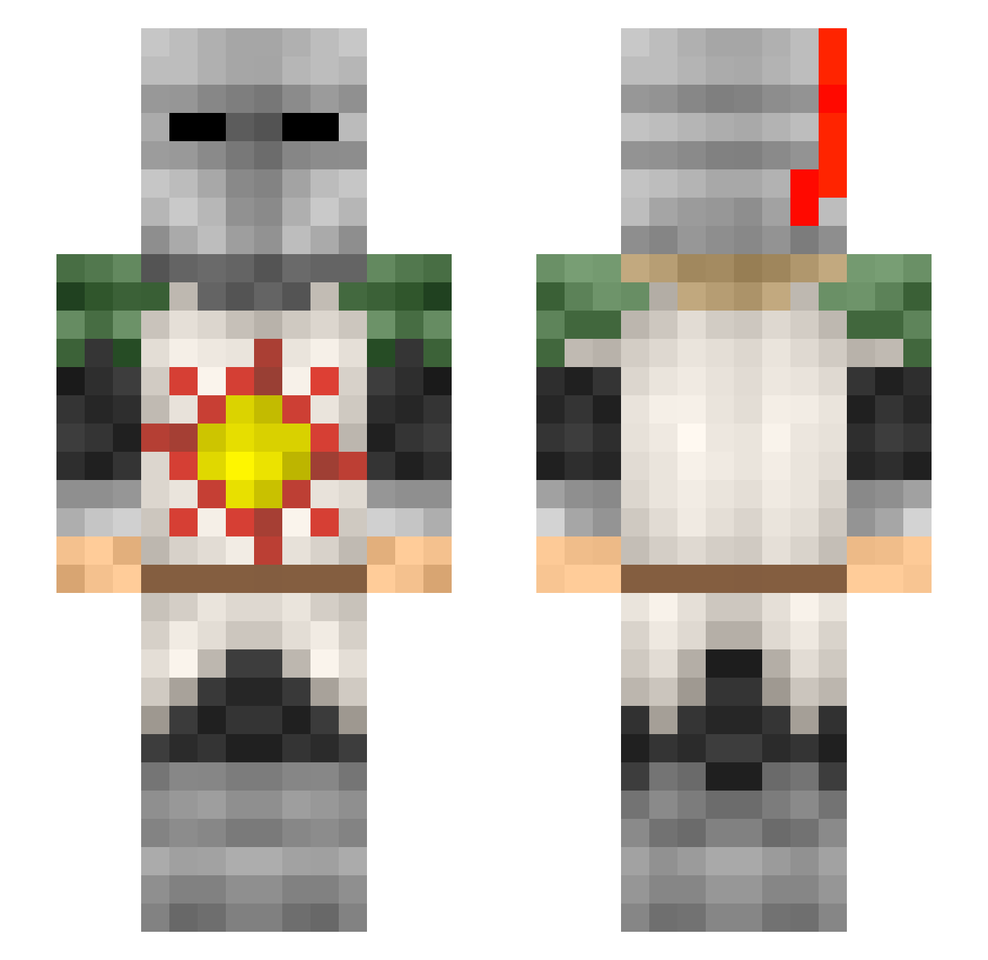 RogueCarrot Minecraft skin, front and back view