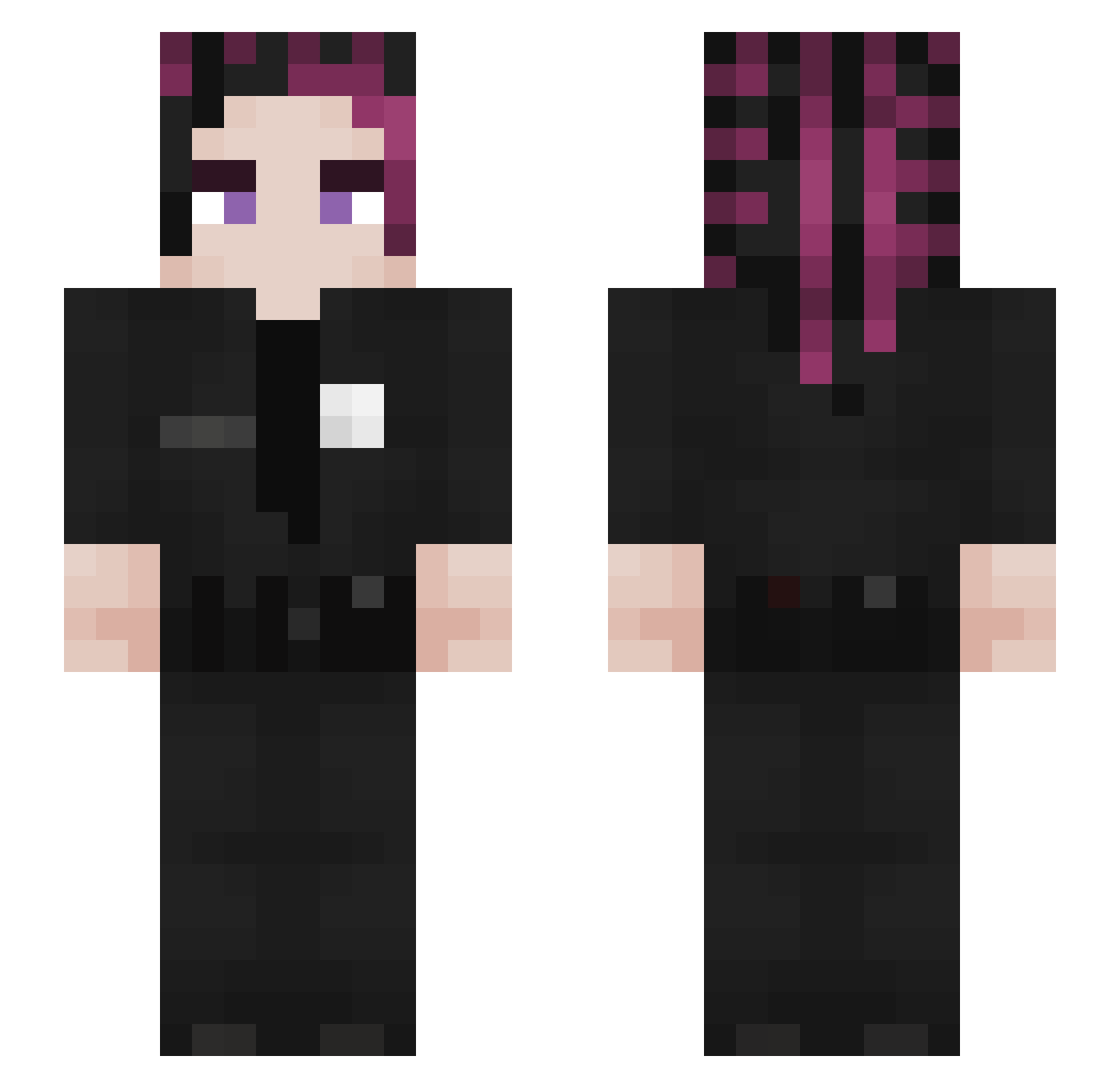 VocalYouGua798 Minecraft skin, front and back view