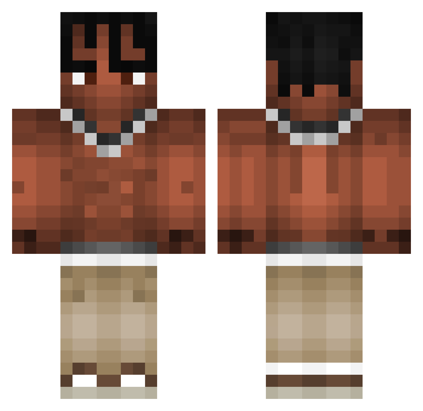 Diego2Z Minecraft skin, front and back view