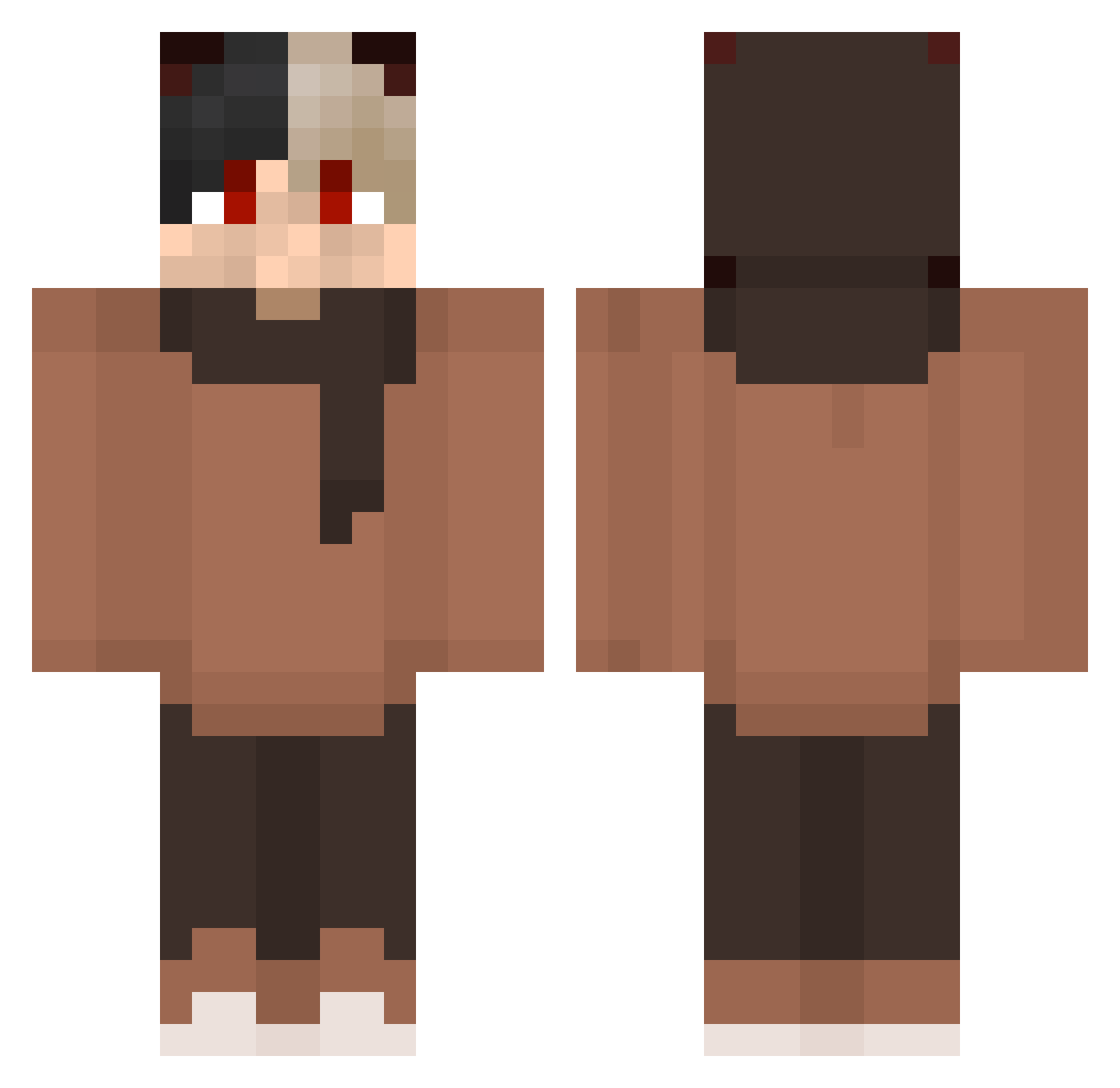 rjelx Minecraft skin, front and back view