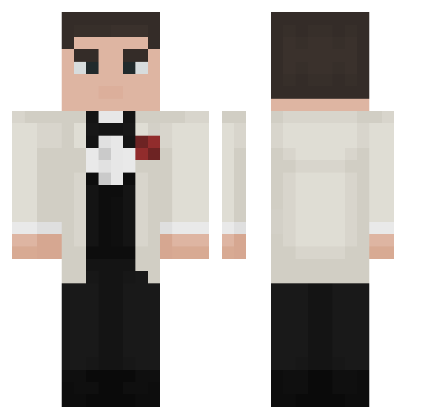 Woldy Minecraft skin, front and back view