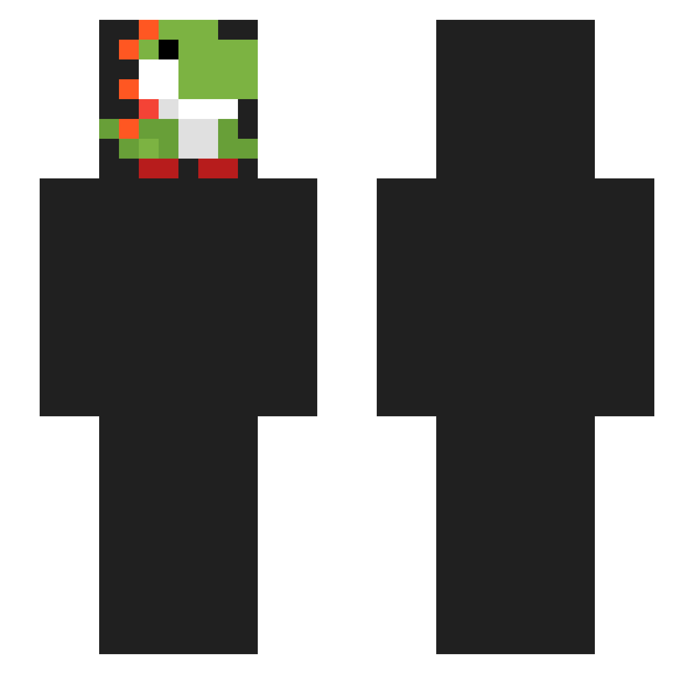 moohse Minecraft skin, front and back view