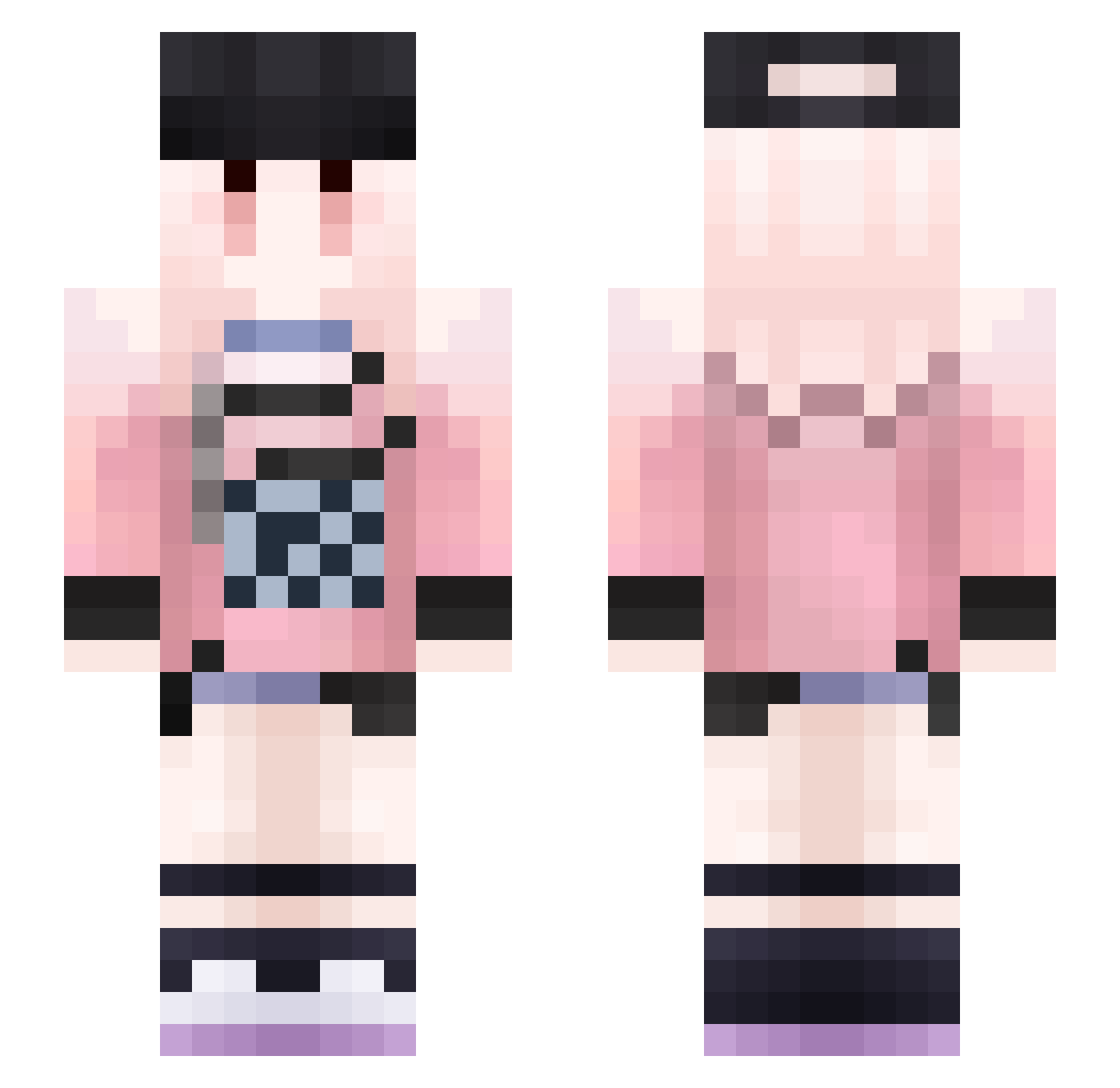 SweetSorrow404 Minecraft skin, front and back view