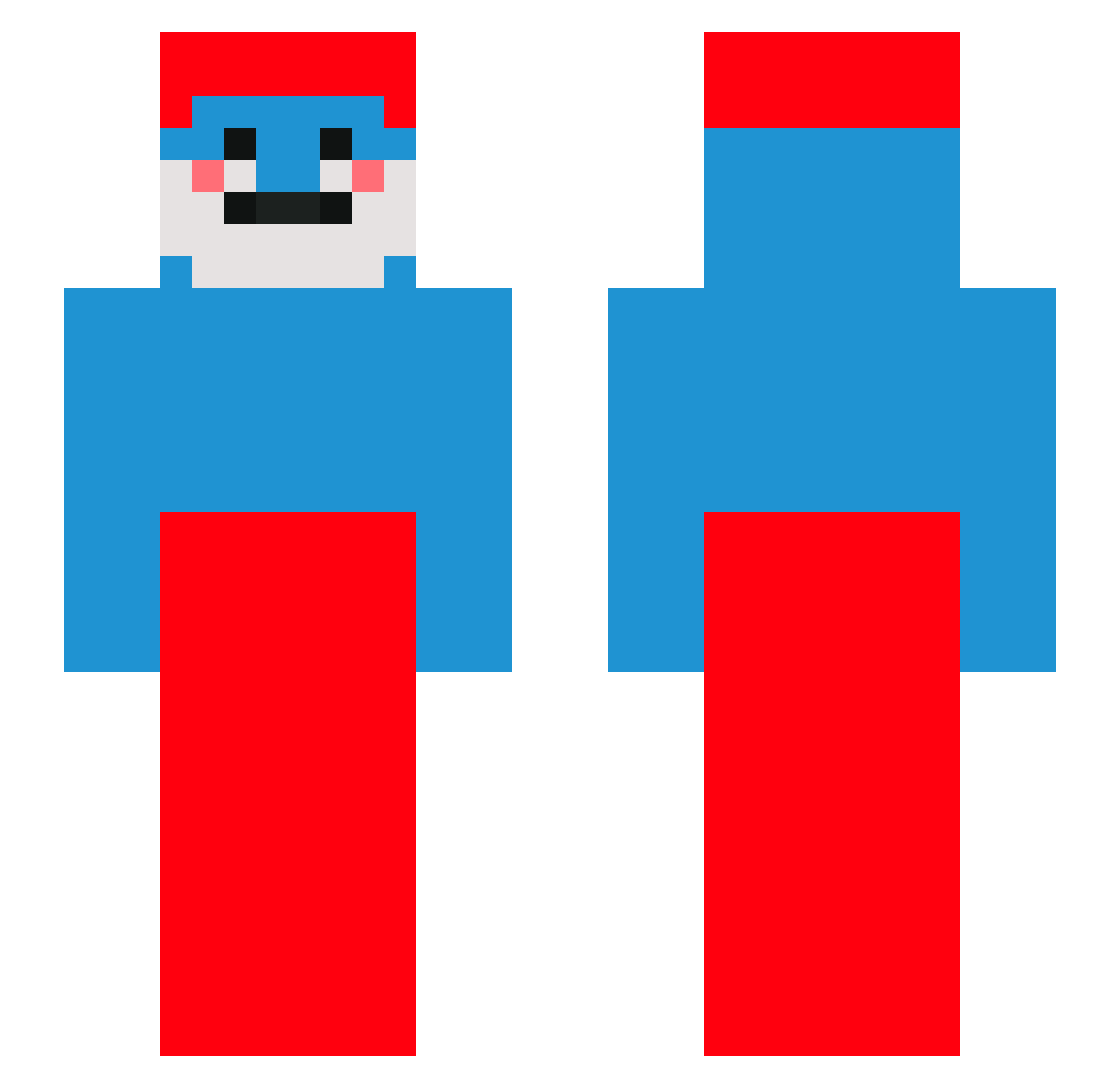 Hovlot Minecraft skin, front and back view